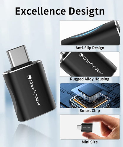 USB C to USB 3.0 Adapter 4 Pack, USB C Male to USB Female Adapter, USB-C to USB-A Adapter, Type C to USB Adapter Compatible with Ipad Iphone Max Airpods 3 Samsung Galaxy and Other Type C Devices Etc